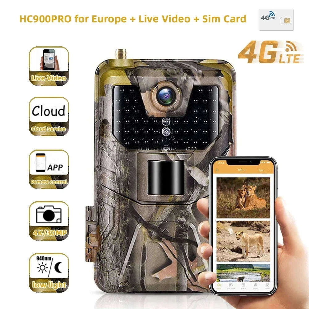 HC900PRO 4G Wireless Trail Camera with Live App and 30MP Night Vision-USA VERSION
