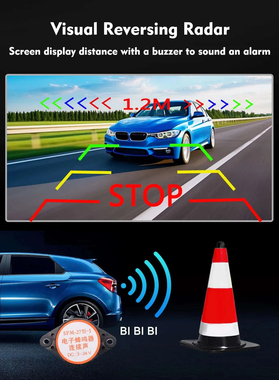 HD 1080P Car Rear View Camera with Sensor Set-Default Title
