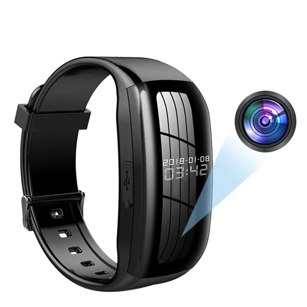HD 1080P Mini Camera Watch with Voice Recorder and 4GB Storage-D5 / 256GB