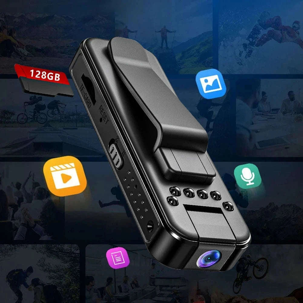 HD 1080P Mini Camera with Night Vision and Back Clip-without WiFi / United States