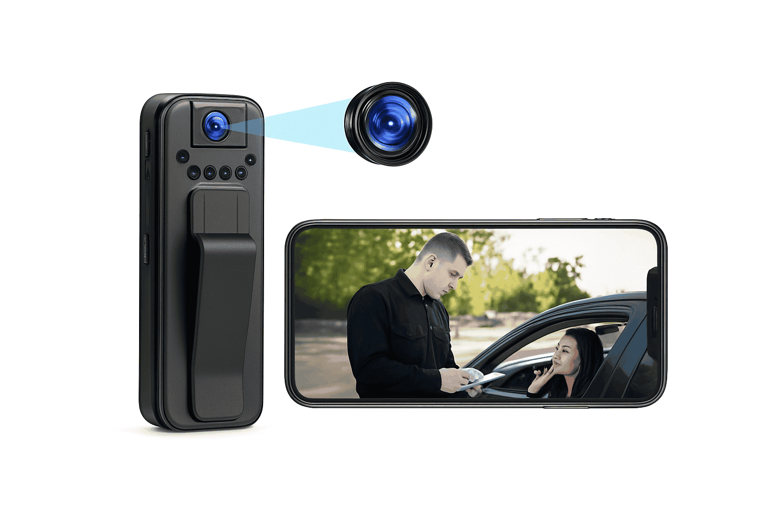 HD 1080P Mini Camera with Night Vision and Back Clip-without WiFi / United States