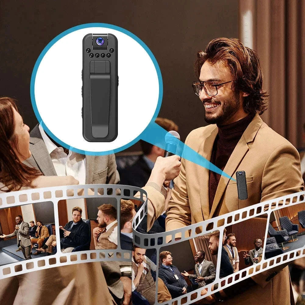 HD 1080P Mini Camera with Night Vision and Back Clip-without WiFi / United States