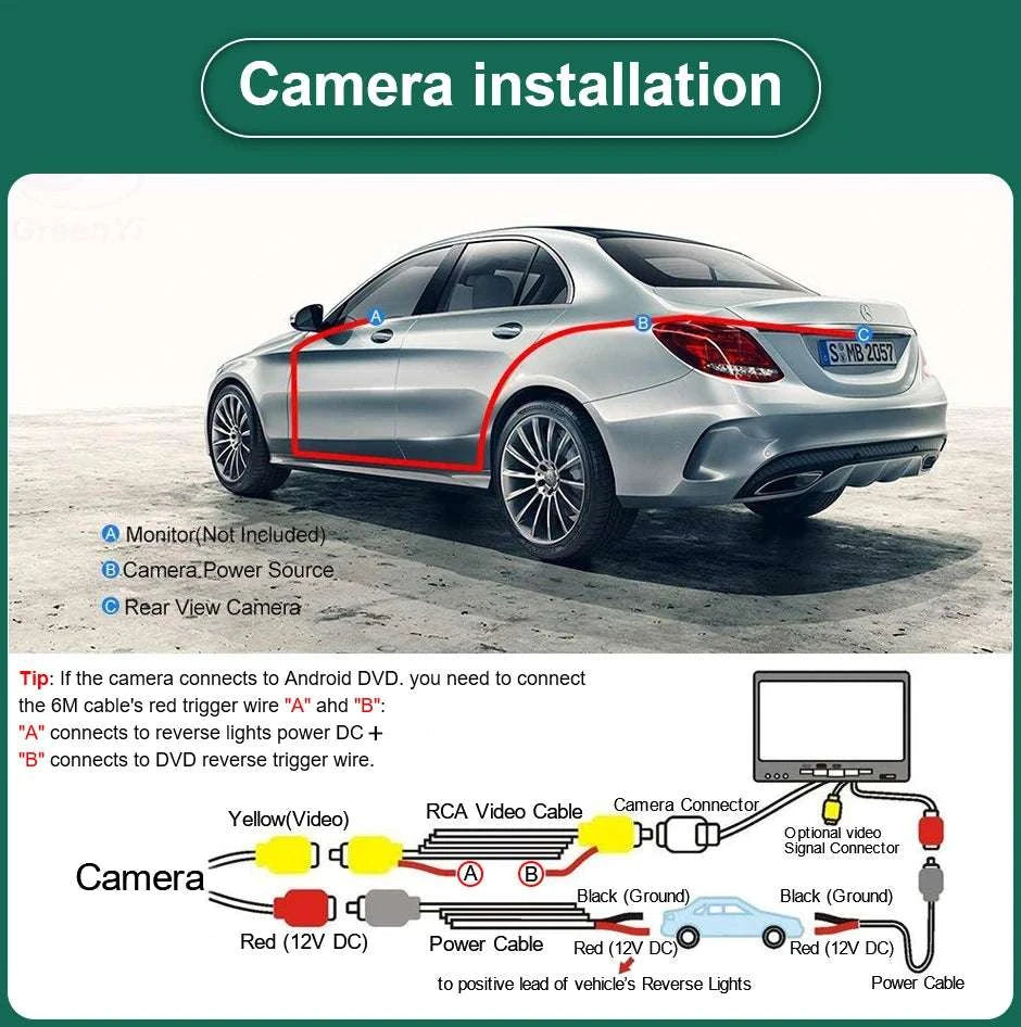 HD 1080P Rear View Backup Camera with 170° Wide Angle Night Vision-AHD1080P