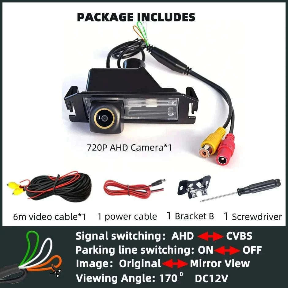 HD 1080P Rear View Backup Camera with 170° Wide Angle Night Vision-AHD1080P