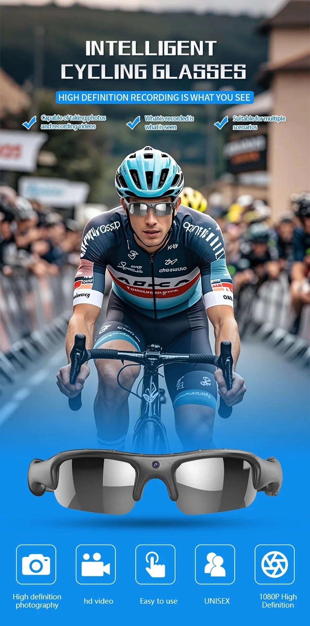 HD 1080P WiFi Camera Sunglasses-L71-WIFI-1080P-32G