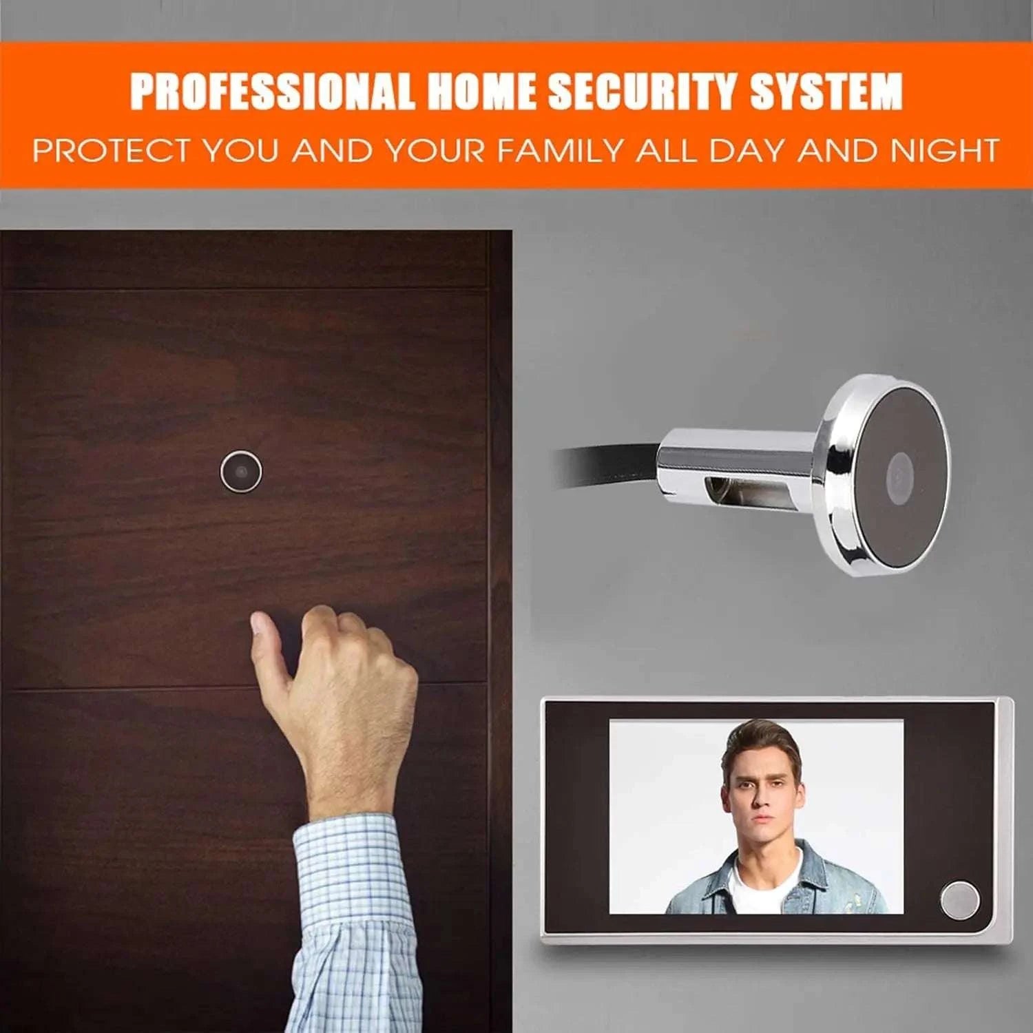 HD Digital Peephole Viewer with 3.5" Screen & Wide Angle Camera-United States