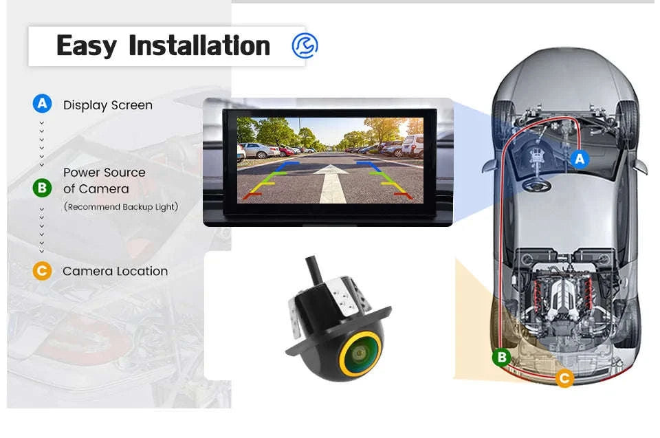 HD Night Vision Reverse Backup Camera with 170° Lens-Default Title