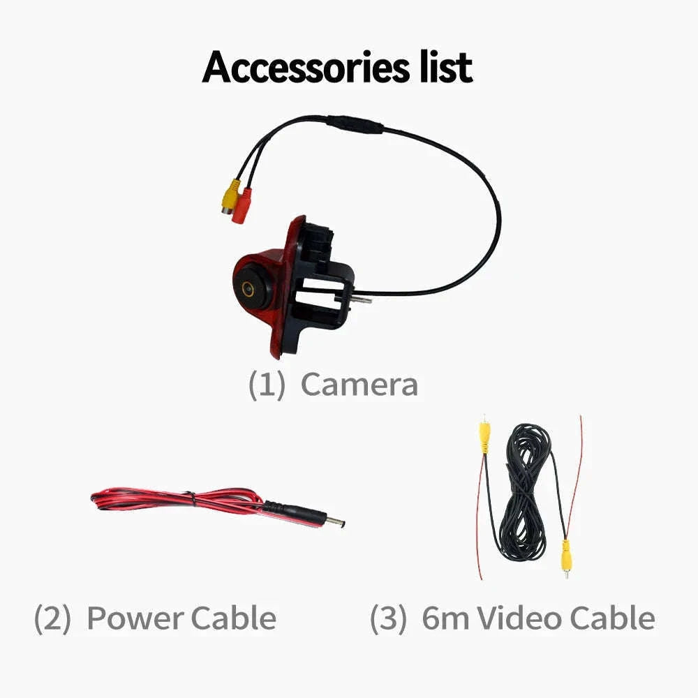 HD Rear View Backup Camera with Dynamic Lines for Trafic & Vivaro-Black and Red