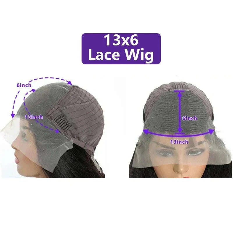 HD Transparent Deep Wave Frontal Wig, Curly Human Hair Lace Front-4x4 Lace Wig / 36inches / 200density|United States