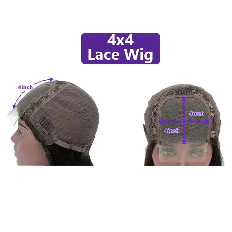 HD Transparent Deep Wave Frontal Wig – Curly Human Hair Lace Front-4x4 Lace Wig / 36inches / 200density|United States