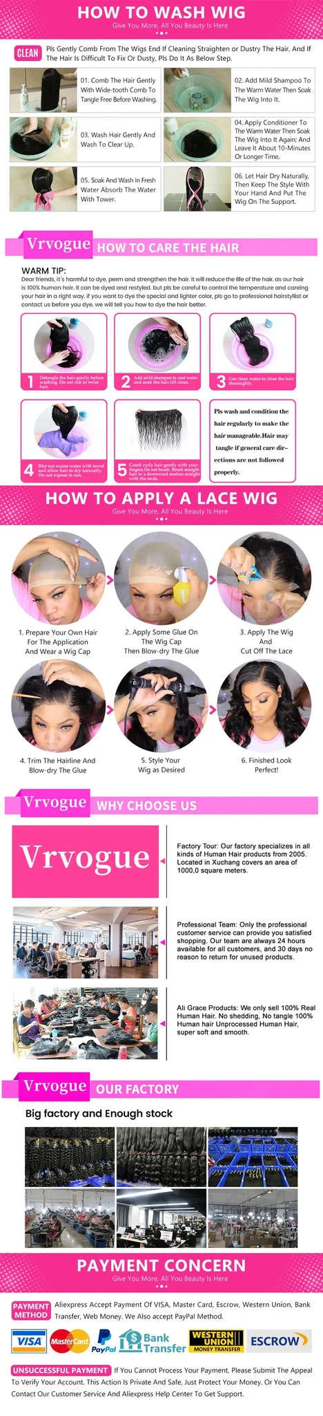 HD Transparent Deep Wave Frontal Wig – Curly Human Hair Lace Front-4x4 Lace Wig / 36inches / 200density|United States