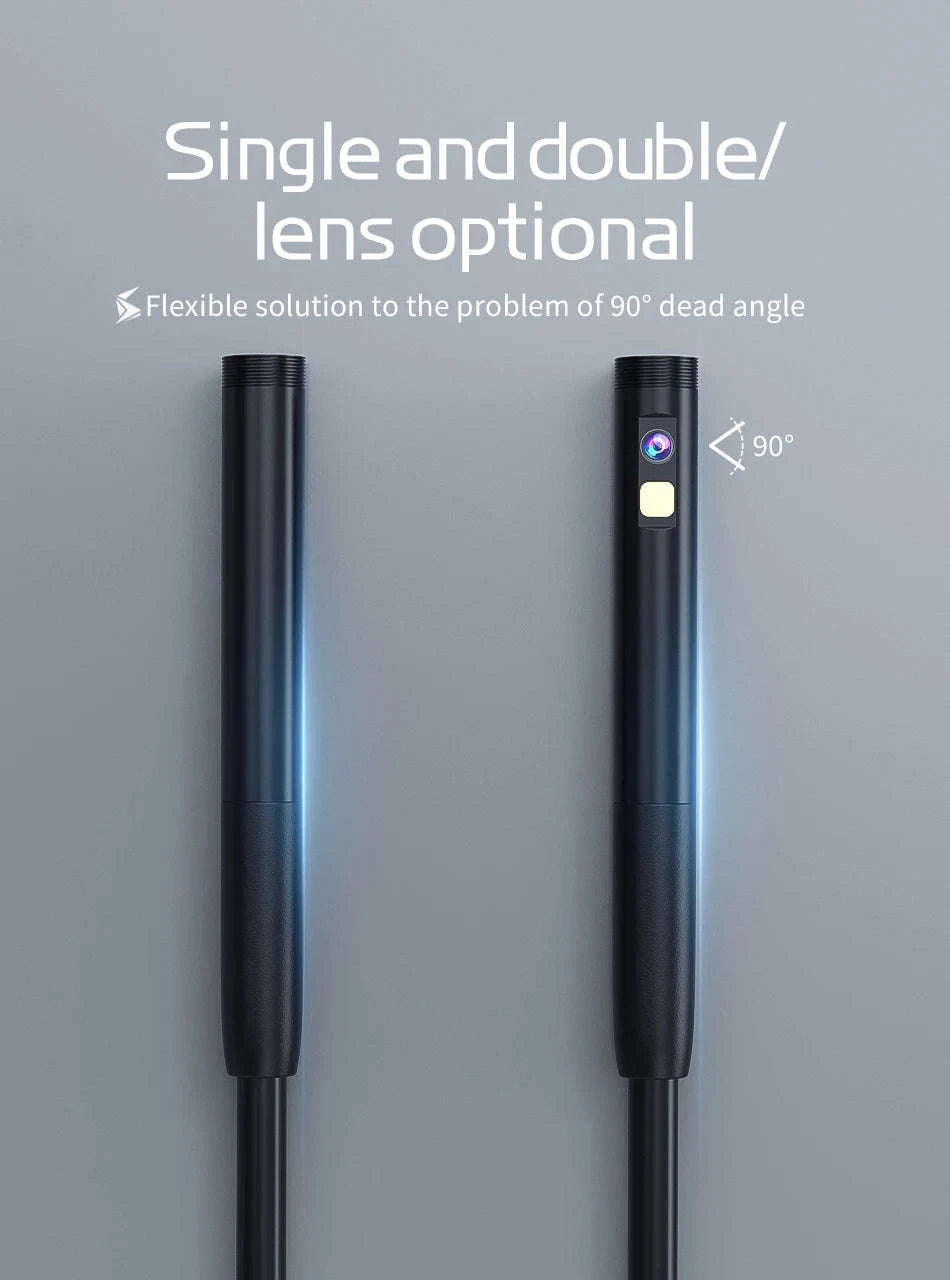 HD Waterproof Endoscope Camera with Semi‑Rigid Cable for Tight‑Space Inspection-1080P 8MM soft wire / 3m