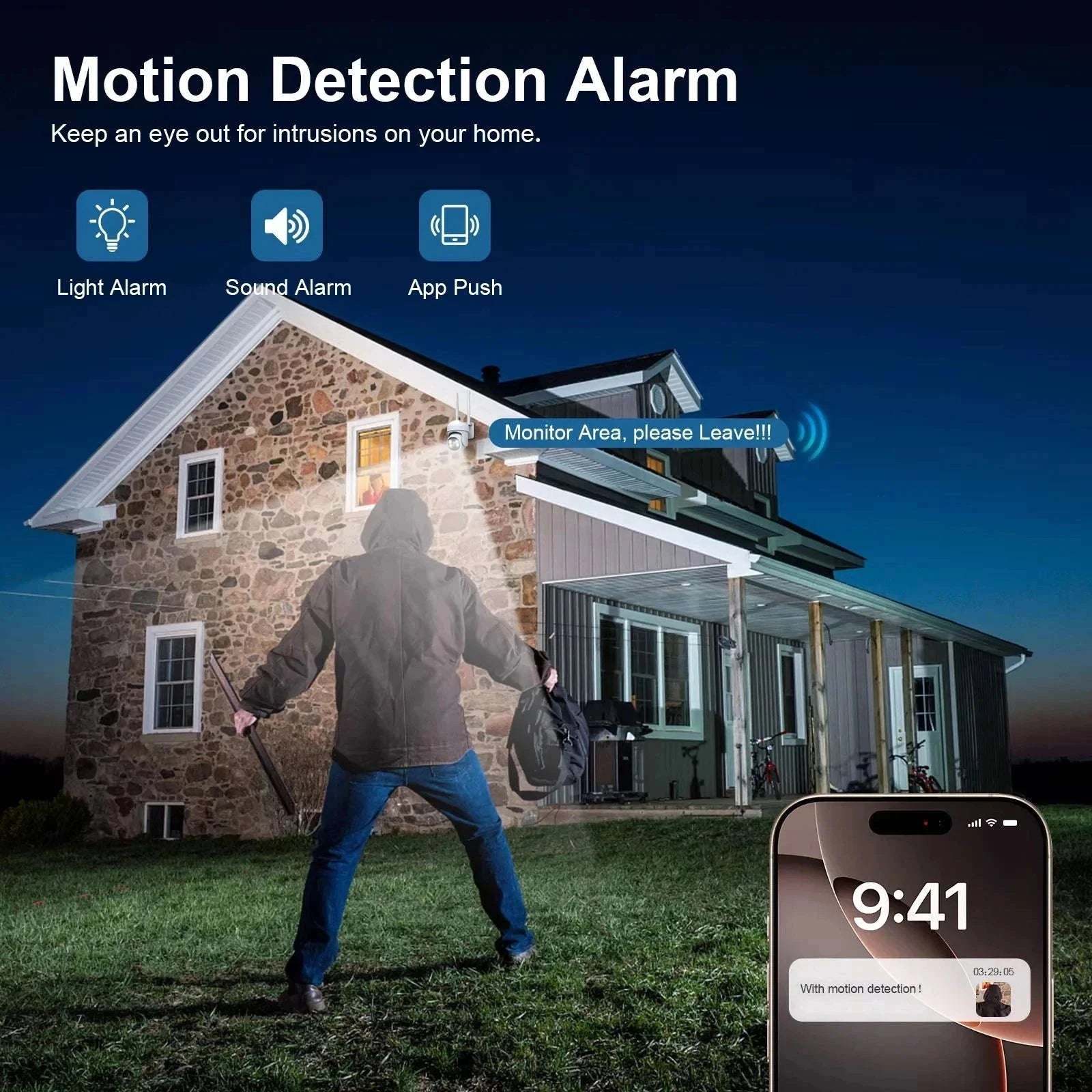 HD WiFi Outdoor Security Camera 5MP Motion Detection Auto Tracking Two-Way Audio-3MP Cam Only / AU Plug