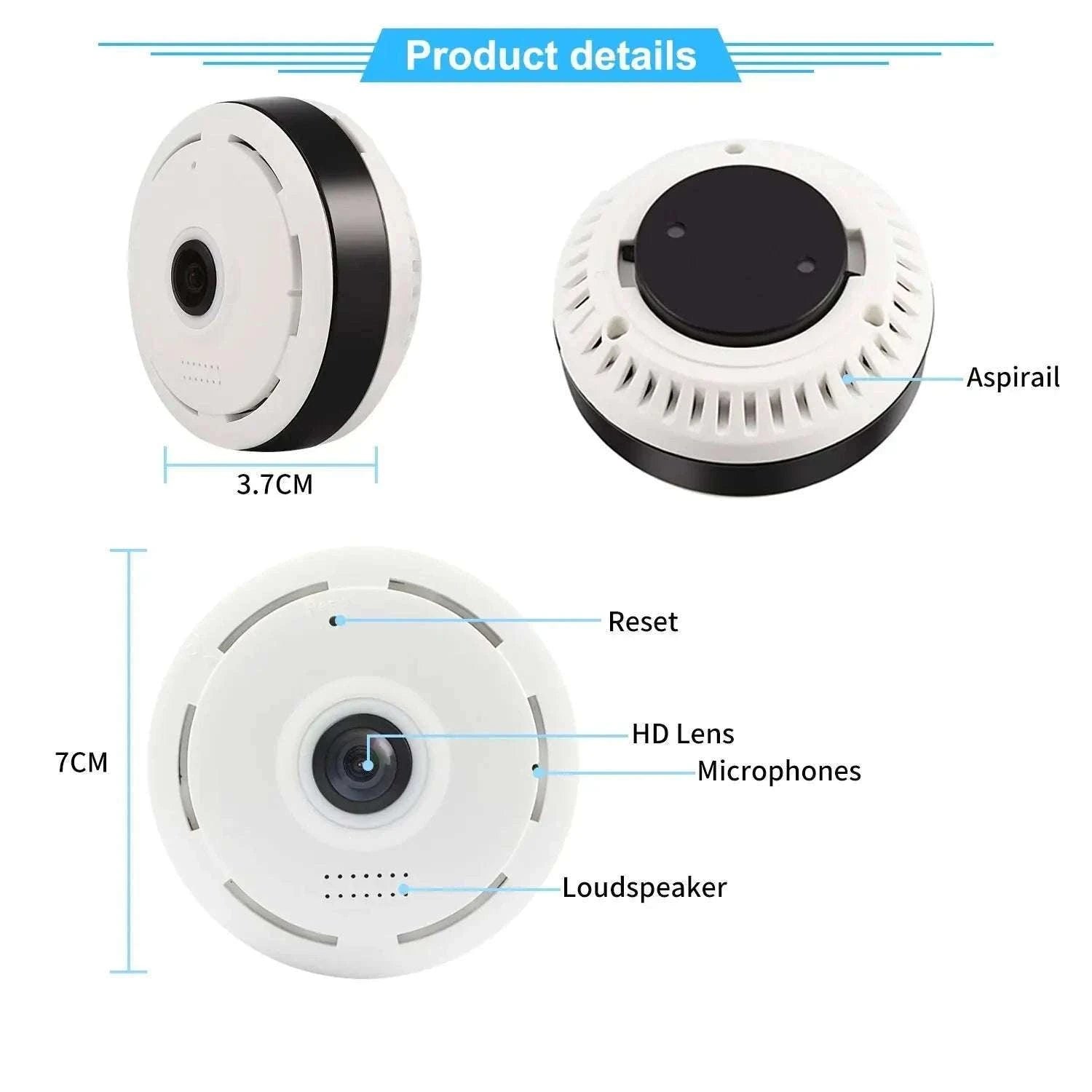 HD Wifi Panorama Camera 3MP Smart Home Security Camera-