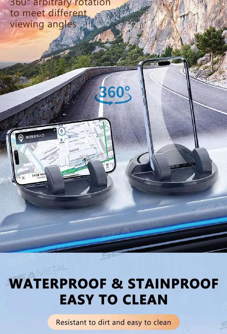 Head-Up Phone Mount for Car Dashboard-Black
