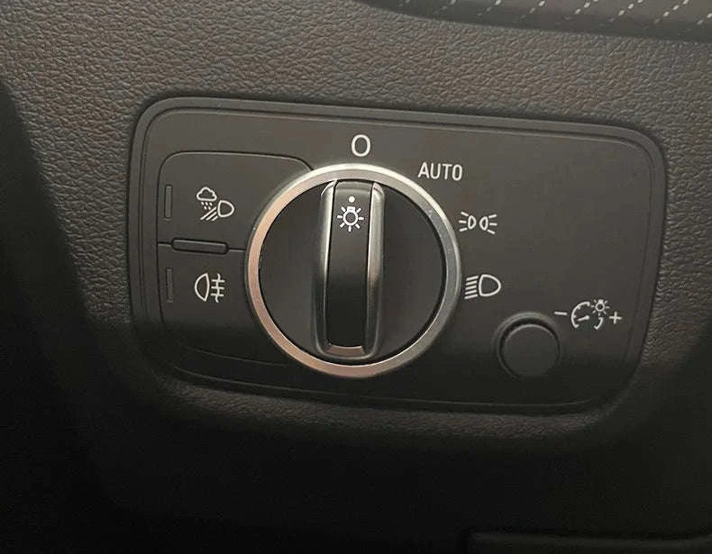 Headlight Adjust Switch Decoration Ring for Audi Interior Trim-Germany / Red