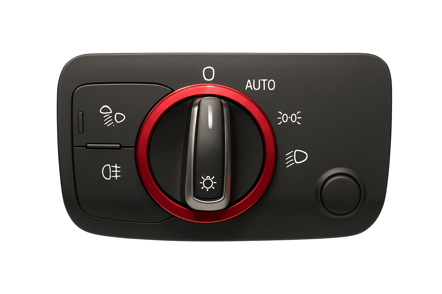 Headlight Adjust Switch Decoration Ring for Audi Interior Trim-Germany / Red