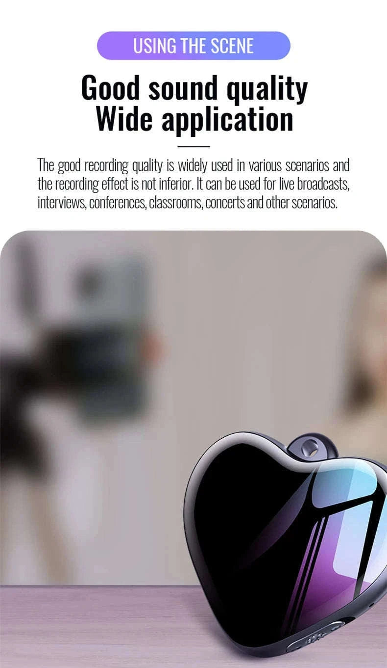 Heart-Shaped Voice Recorder Q66 for Clear, Organized Audio-With  iPhone OTG / CHINA / 8 GB