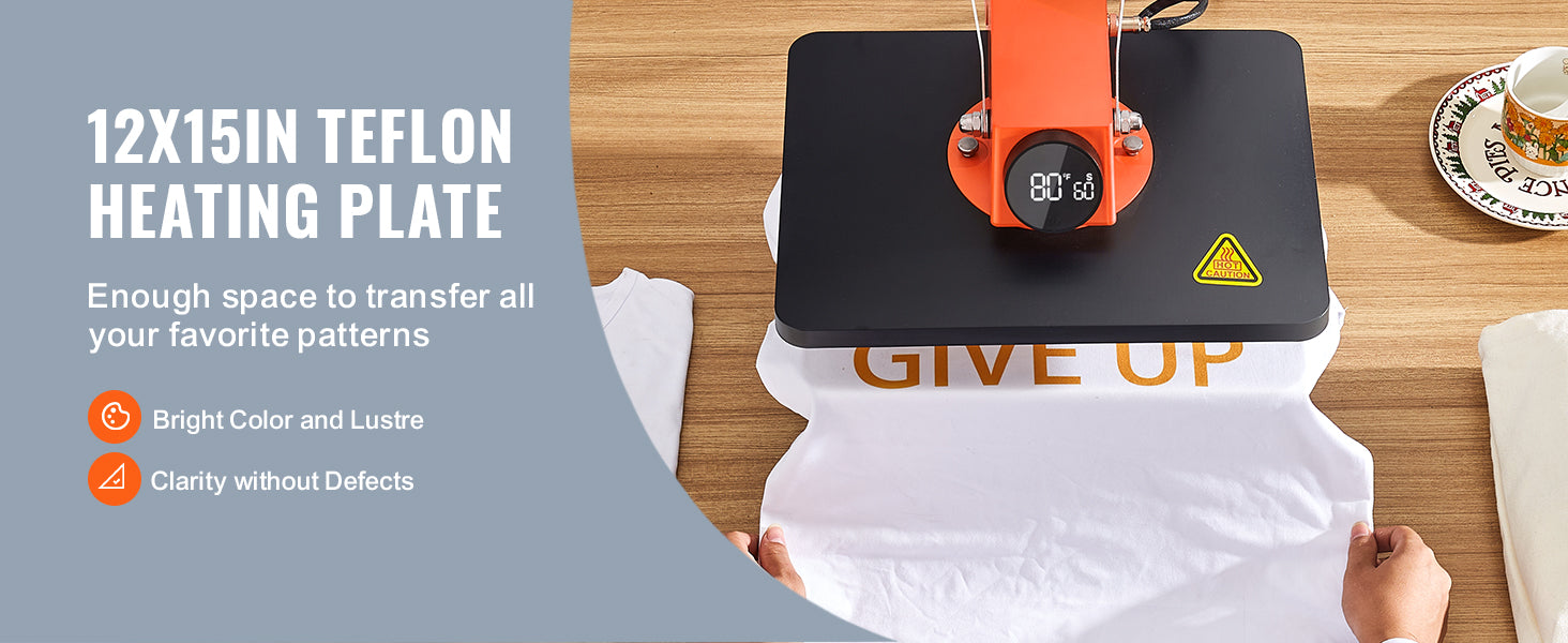 12x15 Heat Press Machine 5-in-1 Swing Away Sublimation Kit