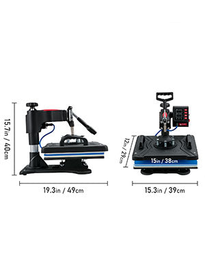 5-in-1 Heat Press Machine 12x15" Clamshell Digital Control