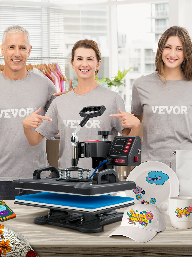 5-in-1 Heat Press Machine 12x15" Clamshell Digital Control