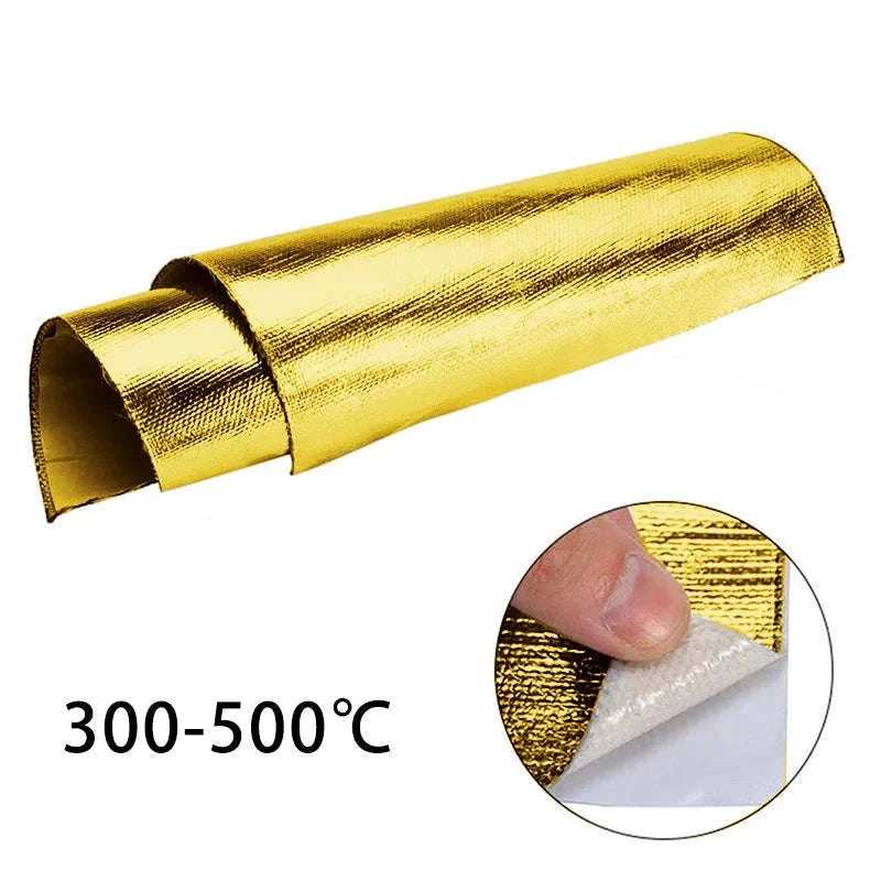 Heat-Resistant Fiberglass Aluminum Foil Tape-30x60cm -golden