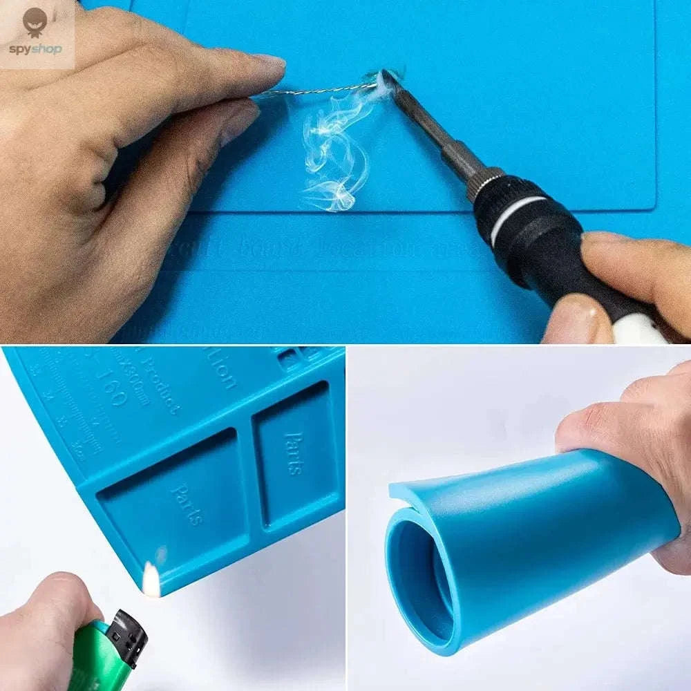 Heat Resistant Silicone Soldering Mat – Durable, Anti‑Static Work Surface for Electronics Repair-S-100(No magnetic)