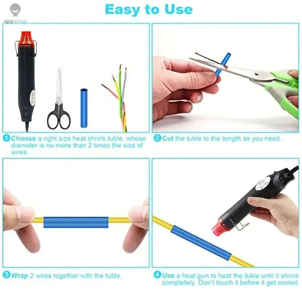 Heat Shrink Tubing Kit for Clean, Secure Wire Protection-127PCS(220V EU Plug)