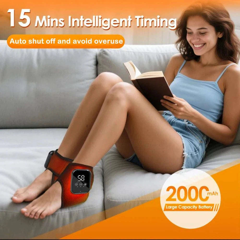 Heated Ankle Massager with Vibration & Adjustable Support Wrap-2PCS / United States