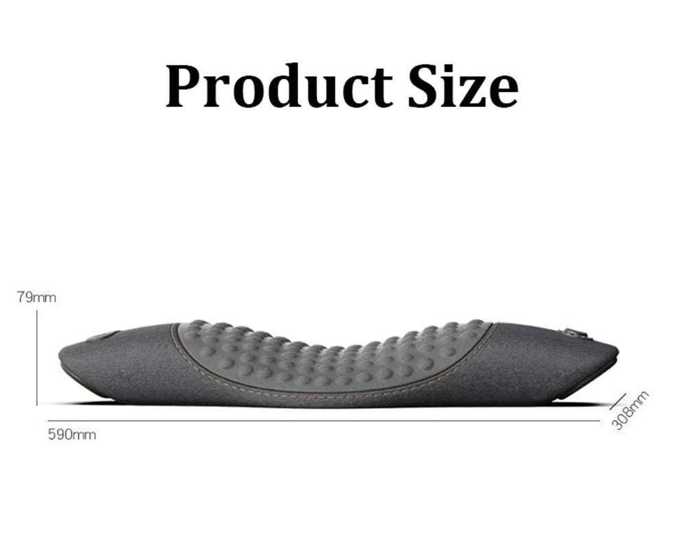Heated Lumbar Support Pillow with Massage – Memory Foam Waist Pad-Dark gray