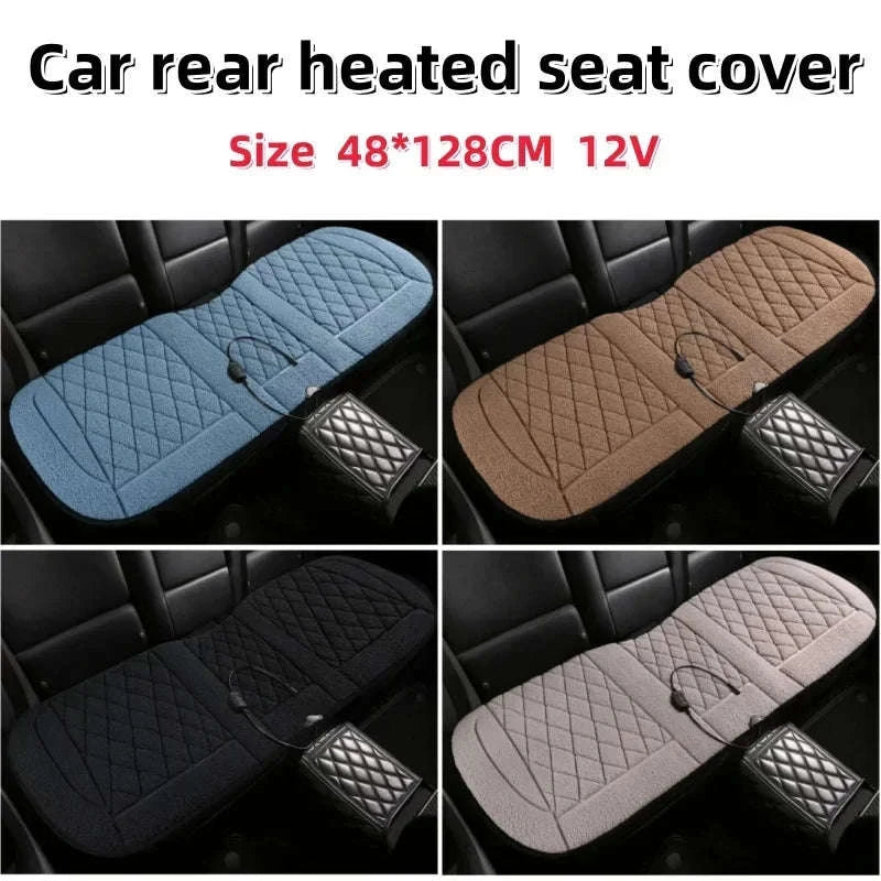 Heated Rear Car Seat Cover 12V Winter Heating Cushion-Black 12V