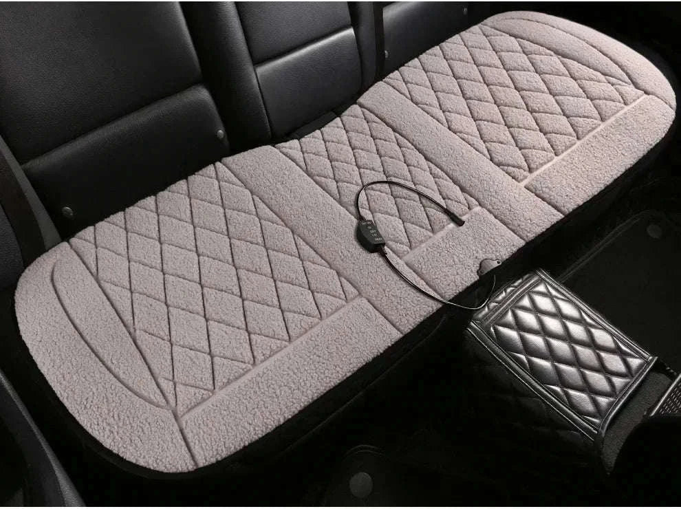 Heated Rear Car Seat Cover 12V Winter Warmth Cushion-Black 12V