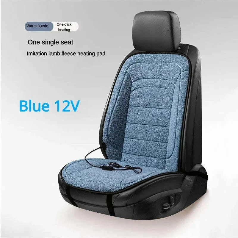 Heated Rear Car Seat Cover 12V Winter Warmth Cushion-Black 12V