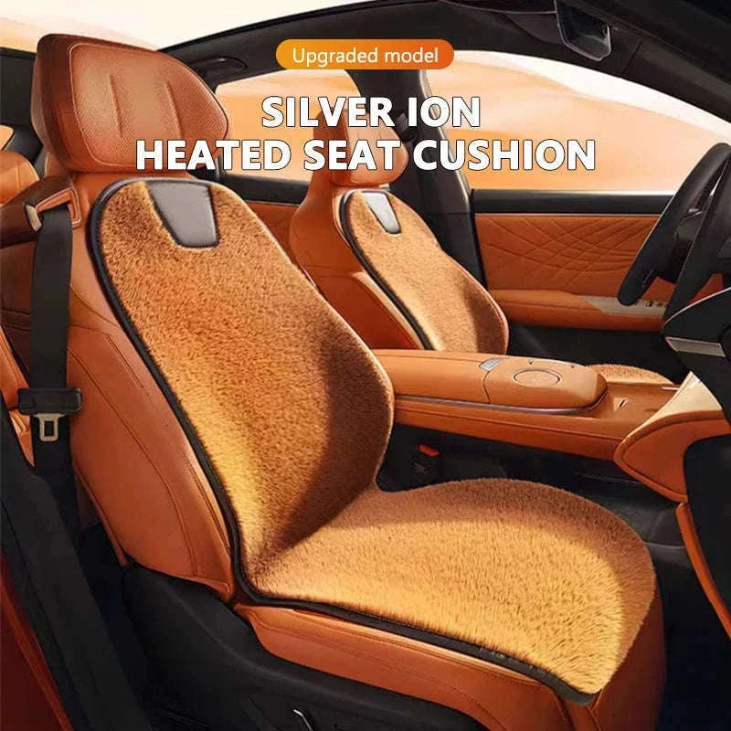 Heating Car Seat Cushion for Winter Driving-Black 1pc