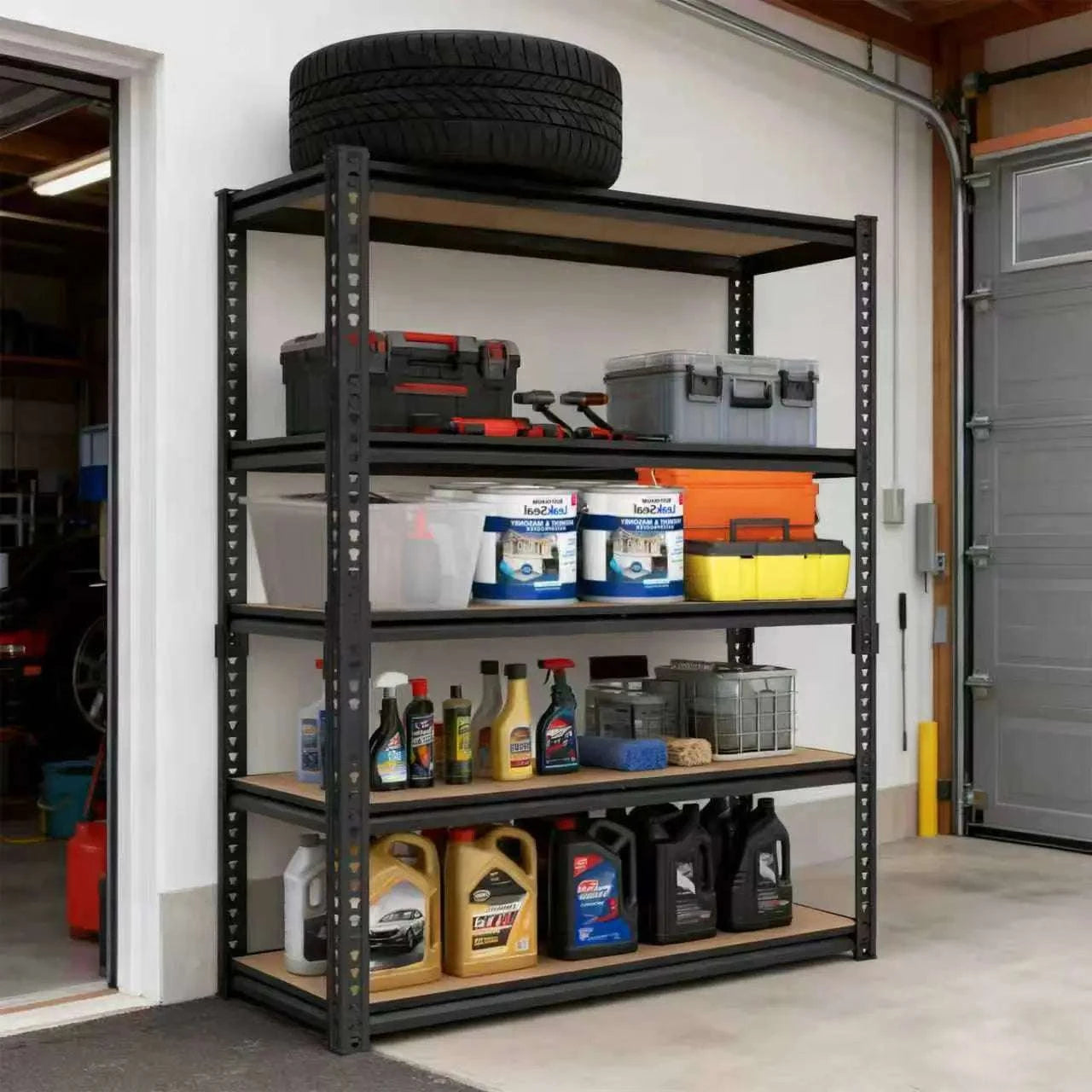 Heavy Duty 3050 LB Garage Storage Rack – 40" Adjustable Steel Shelving-