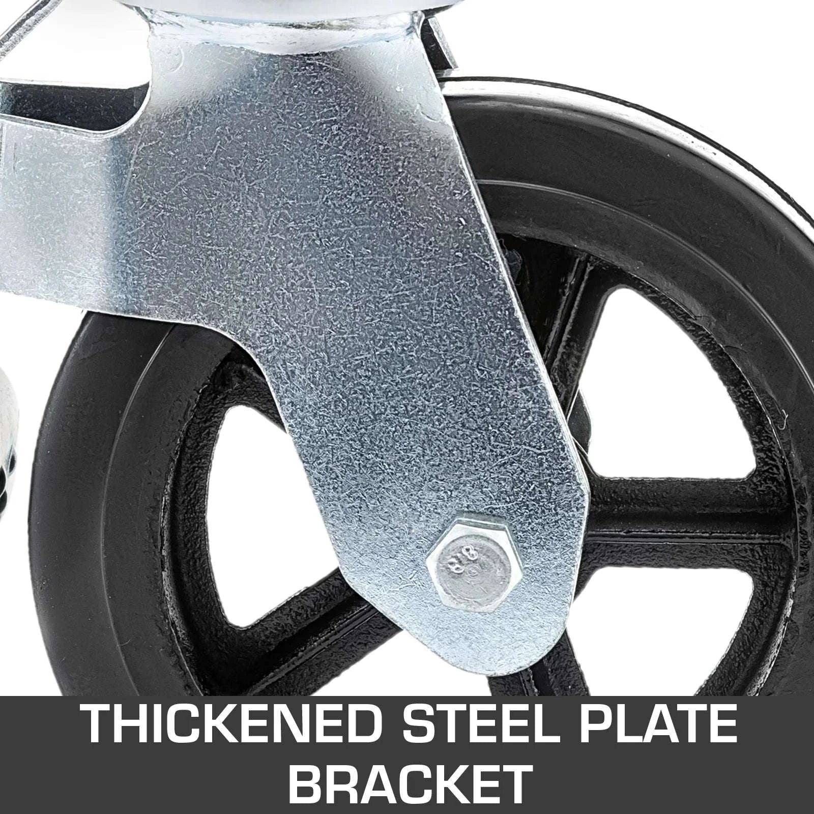 Heavy Duty 8" Scaffolding Swivel Casters Set with Dual Lock Brakes-4pcs / CZECH REPUBLIC
