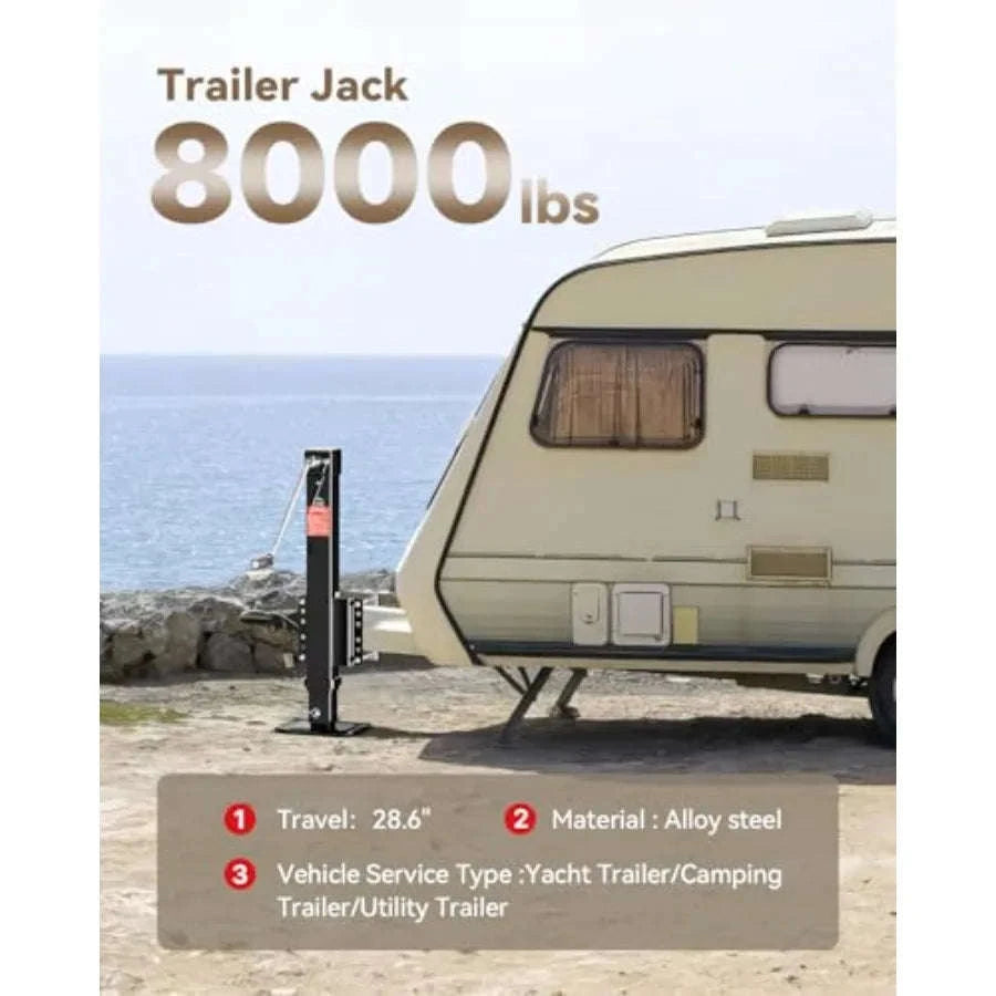 Heavy Duty 8000 lbs Trailer Jack for RV, Boat, Yacht-United States / Black