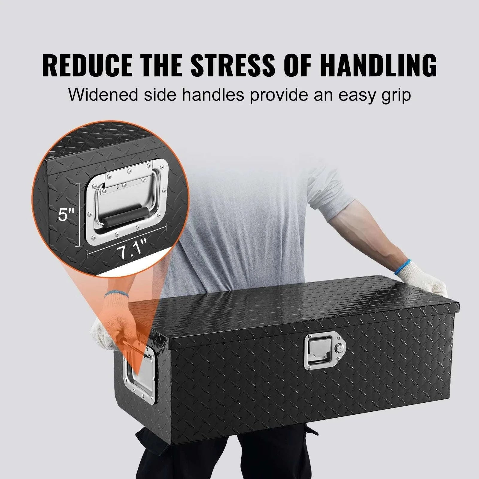 Heavy Duty Aluminum Truck Bed Tool Box with Lock and Handles-30x13x9.6in Silver / United States