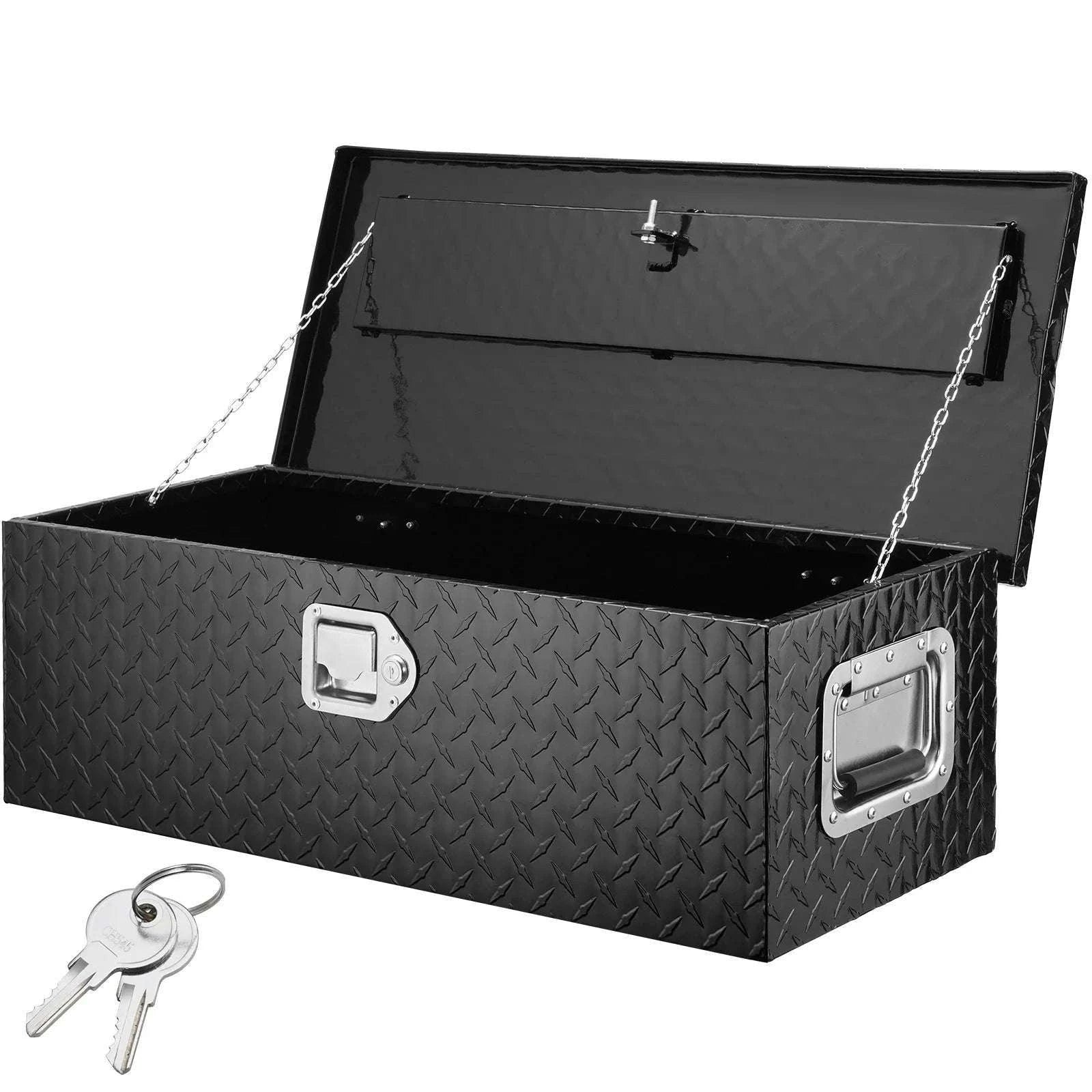 Heavy Duty Aluminum Truck Bed Tool Box with Lock and Handles-30x13x9.6in Silver / United States