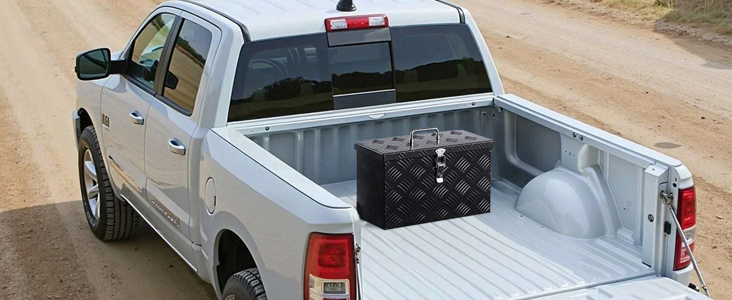 Heavy Duty Aluminum Truck Bed Tool Box with Lockable Storage-30x13x13inch / United States