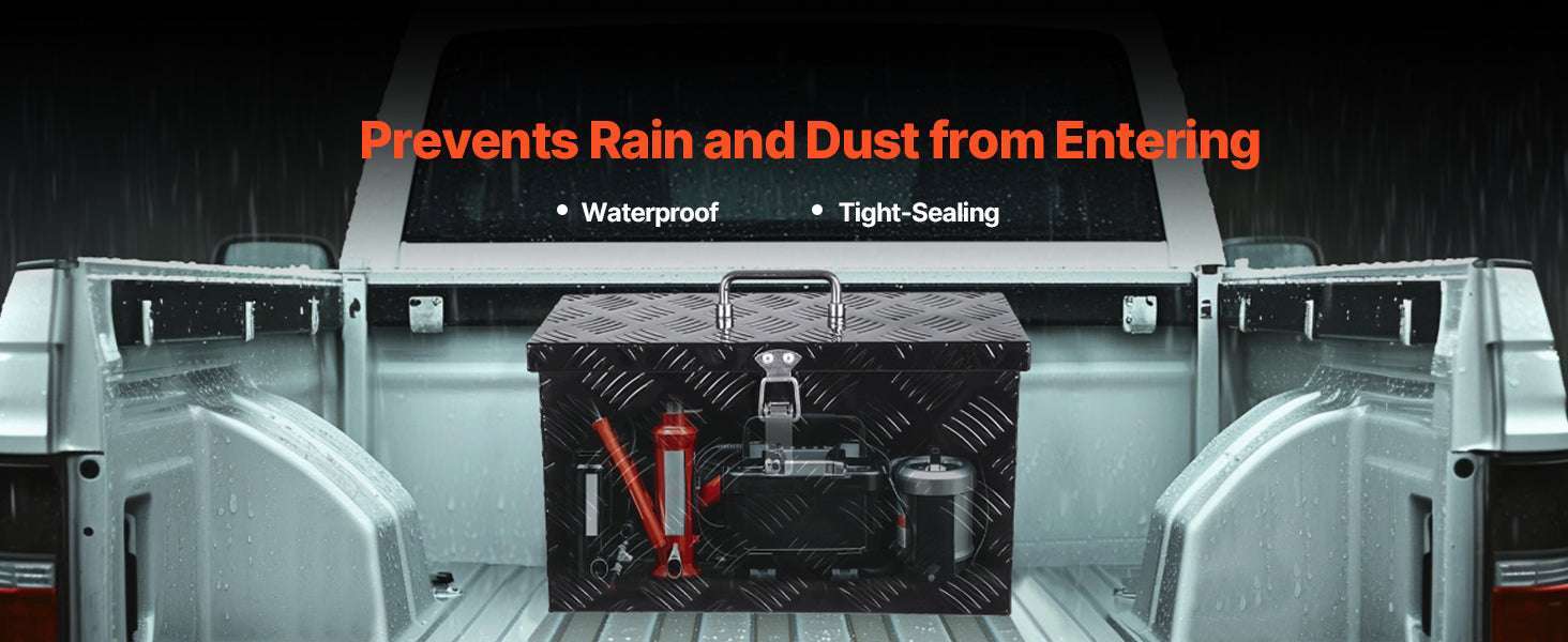 Heavy Duty Aluminum Truck Bed Tool Box with Lockable Storage-30x13x13inch / United States