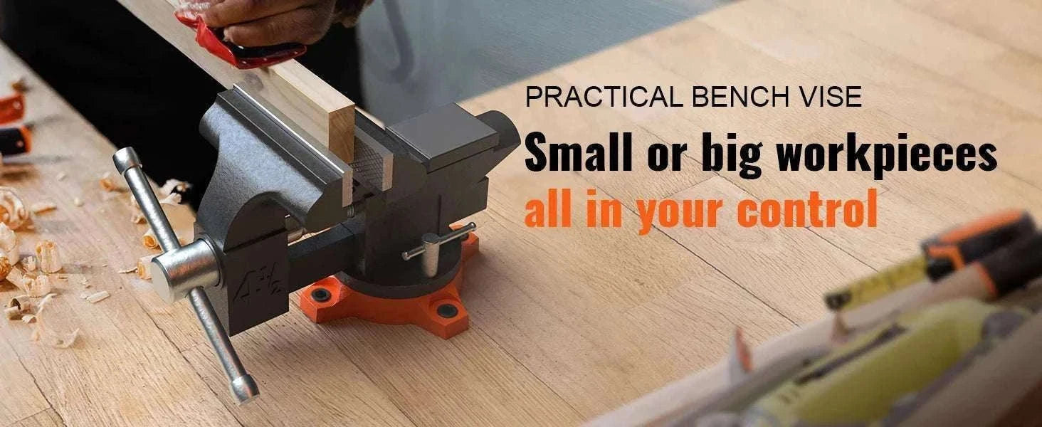 Heavy Duty Bench Vise with Swivel Base & Anvil (4.5"–6.5")-6.5 inch / france
