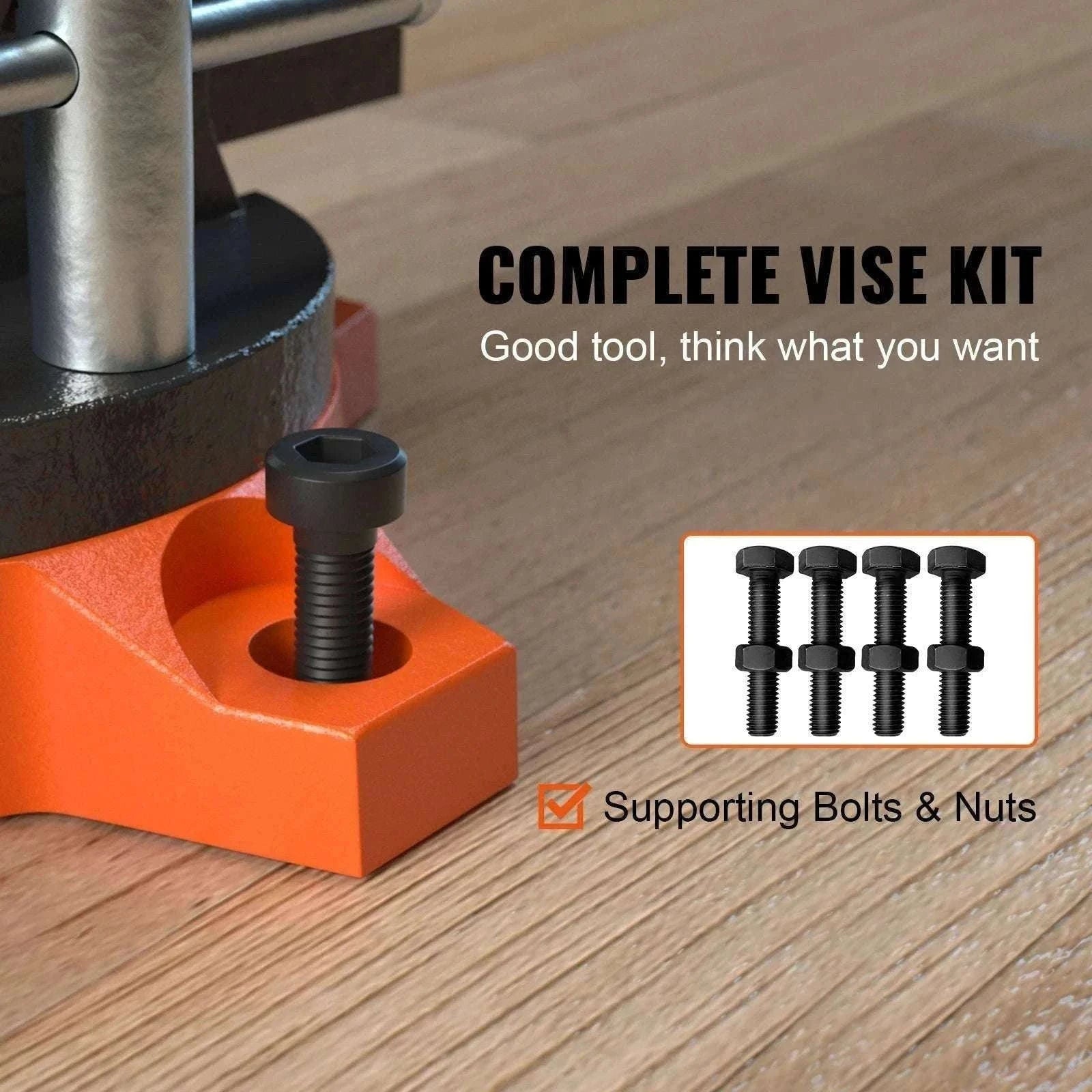 Heavy Duty Bench Vise with Swivel Base & Anvil (4.5"–6.5")-6.5 inch / france