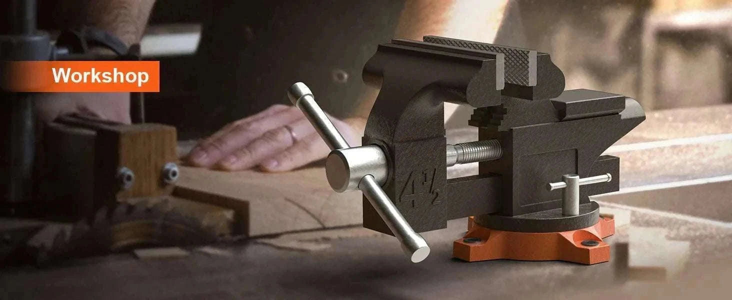 Heavy Duty Bench Vise with Swivel Base & Anvil (4.5"–6.5")-6.5 inch / france
