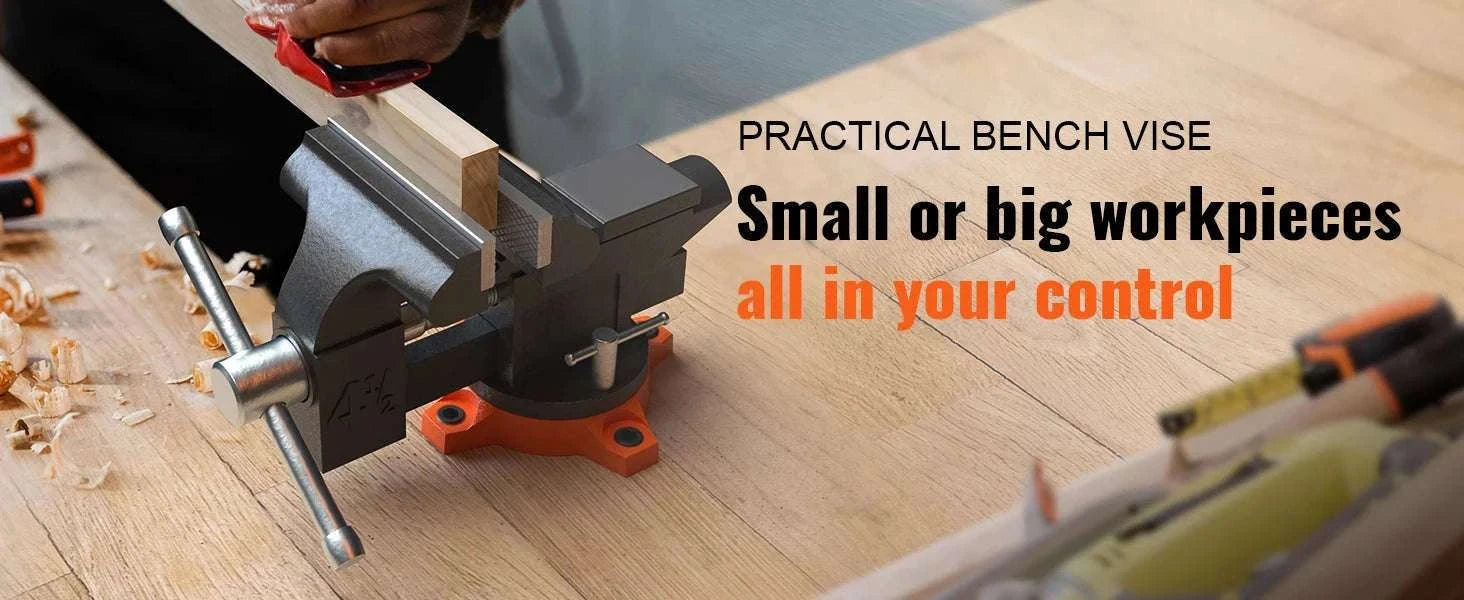 Heavy Duty Bench Vise with Swivel Base & Anvil (4.5"–6.5")-6 inch / United States