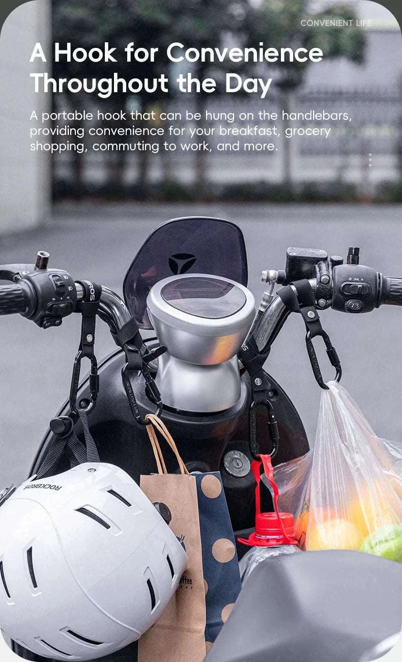 Heavy Duty Bike Handlebar Hook for Helmet, Bags & Bottles-2 pcs