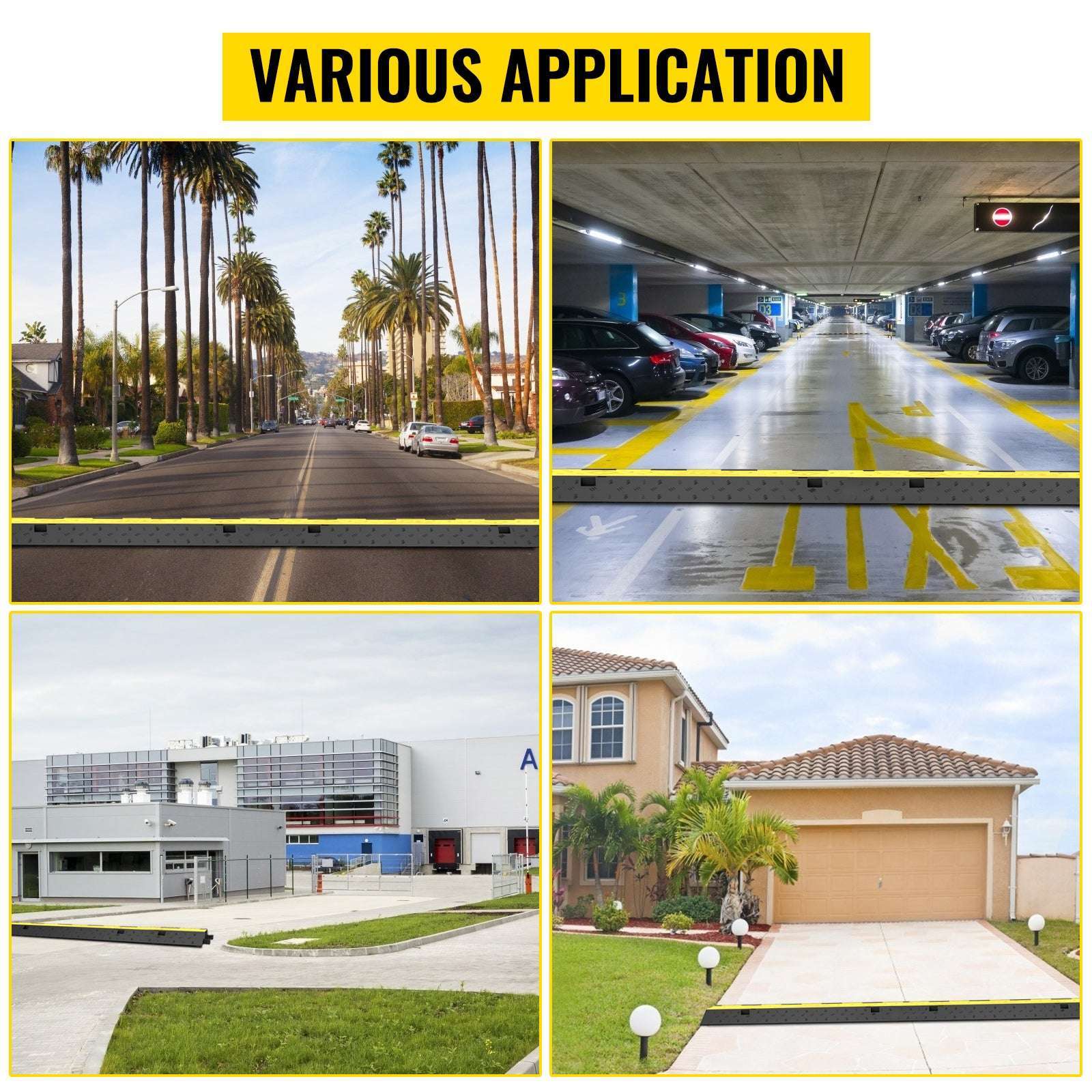 Heavy Duty Cable Protector Ramp 2 Channel 11000 lbs Driveway Cover-5PCS / spain