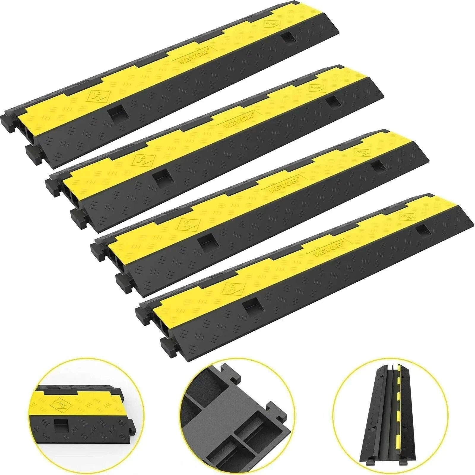 Heavy Duty Cable Protector Ramp 2 Channel 11000 lbs Driveway Cover-5PCS / spain