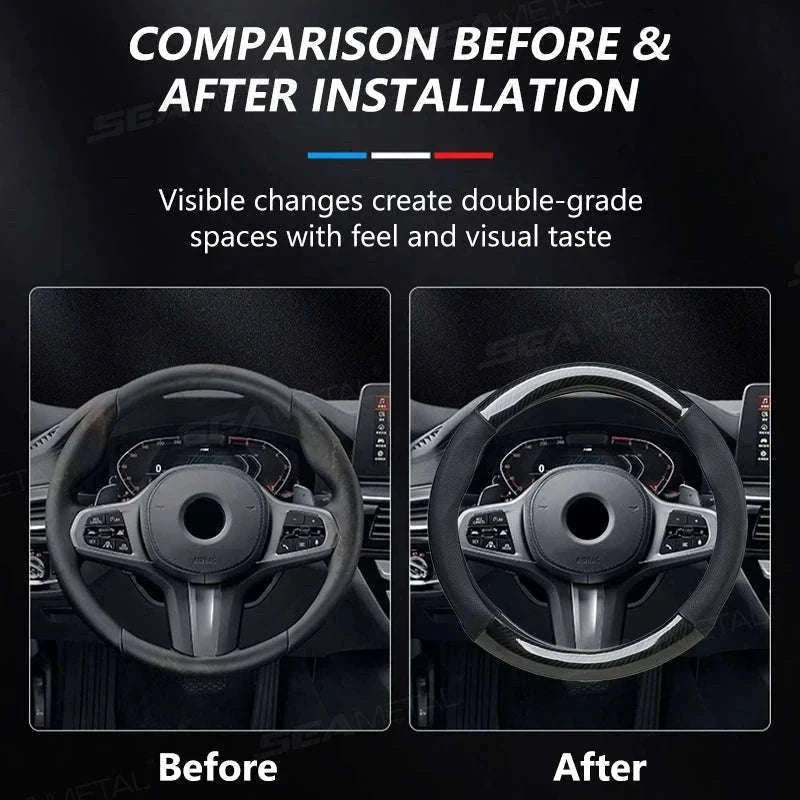 Heavy-Duty Car Steering Wheel Cover for 37-39cm Wheels-1pc