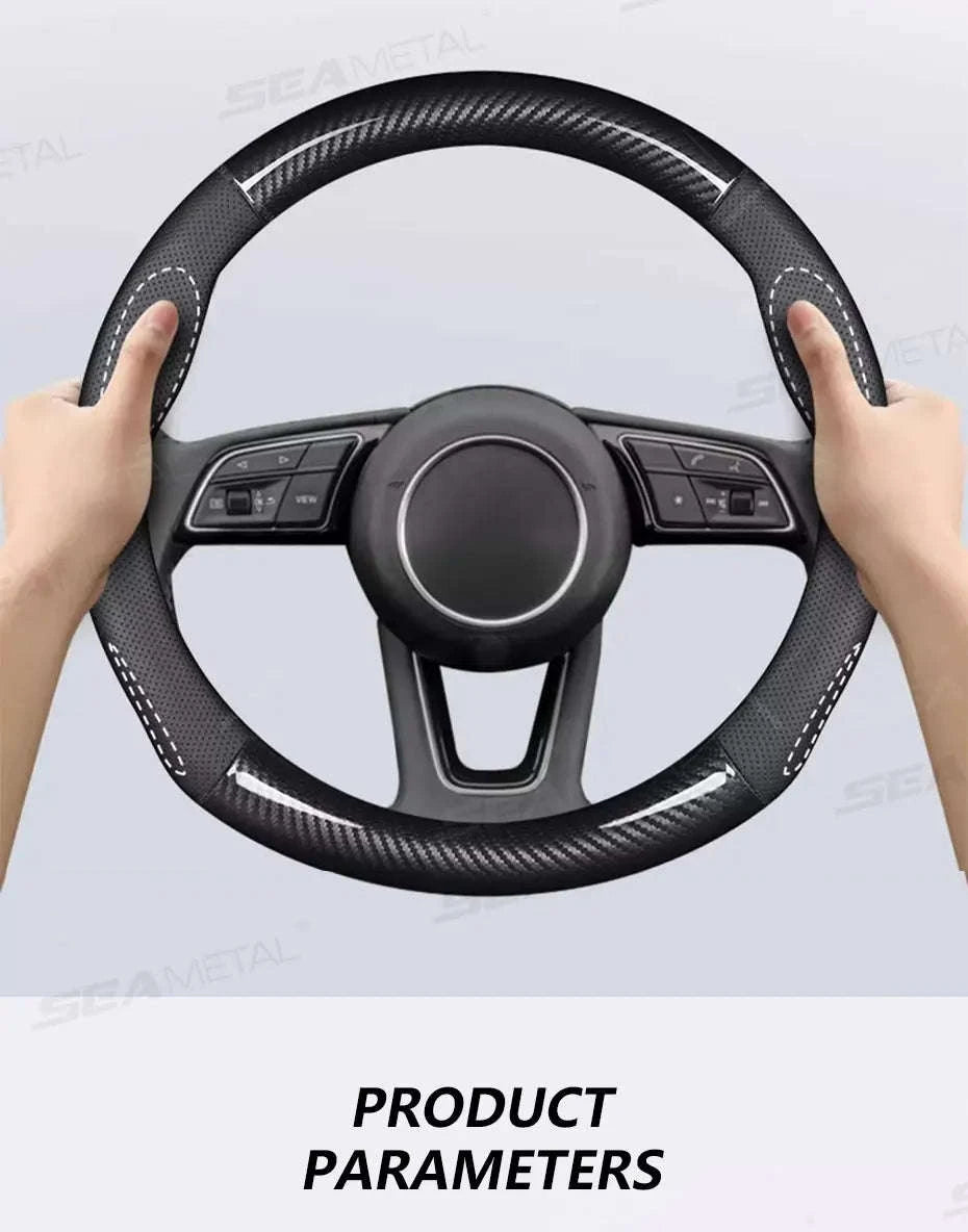 Heavy-Duty Car Steering Wheel Cover for 37-39cm Wheels-1pc